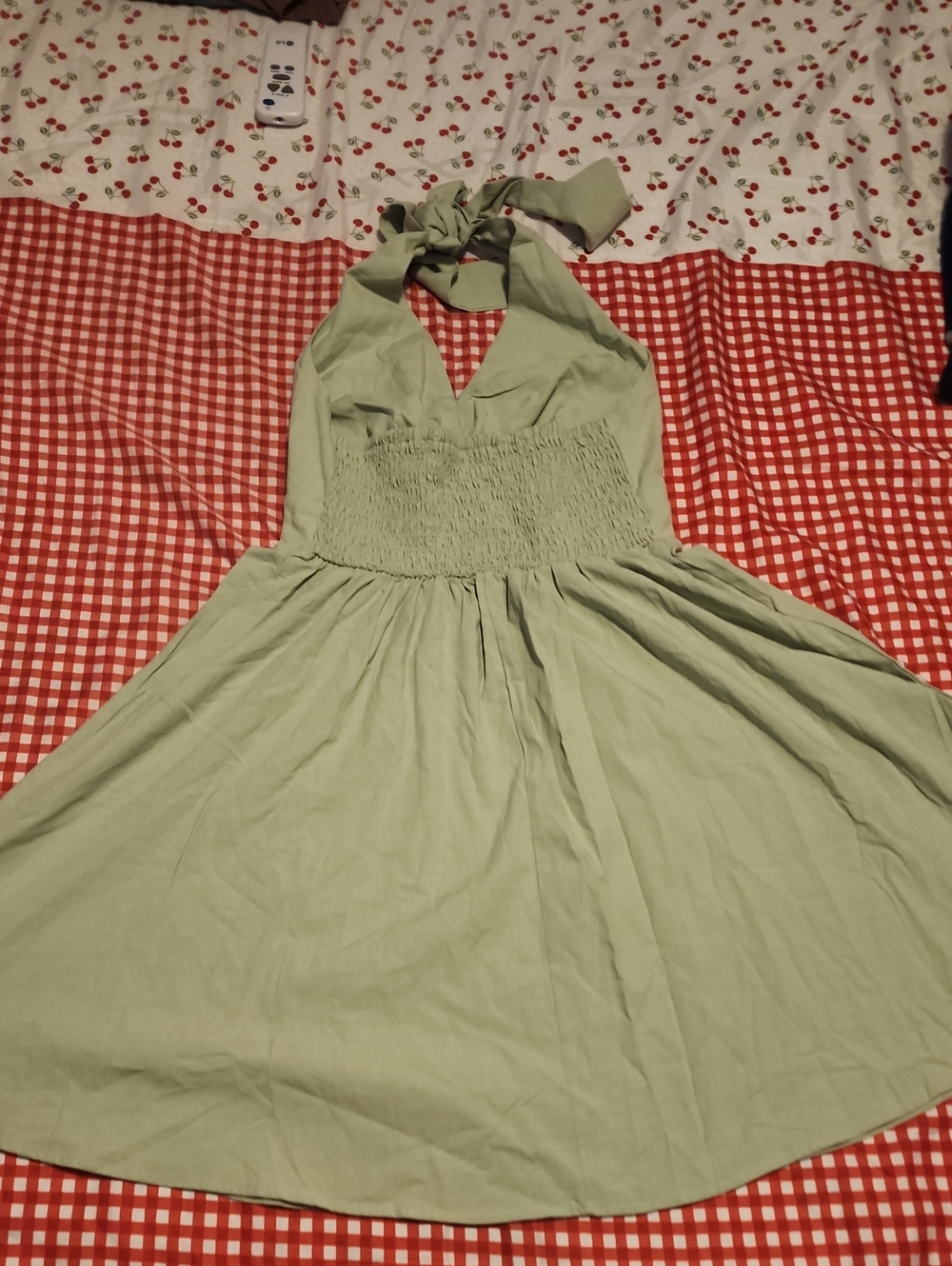 Sage Halter Tie-Back Summer Dress - Picture 2 of 2